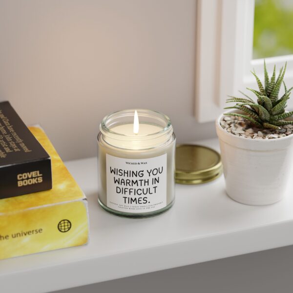 Grief Support Candle | Sympathy Gift | 'Wishing you warmth in difficult times.' - Image 3