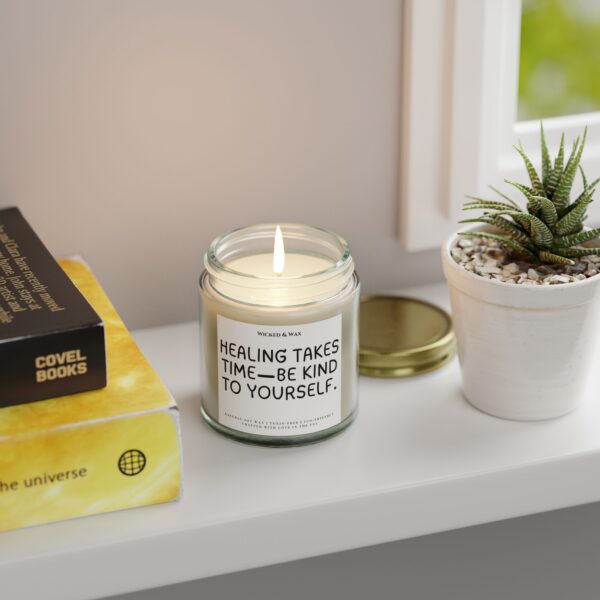 Grief Support Candle | Sympathy Gift | 'Healing takes time—be kind to yourself.' - Image 3