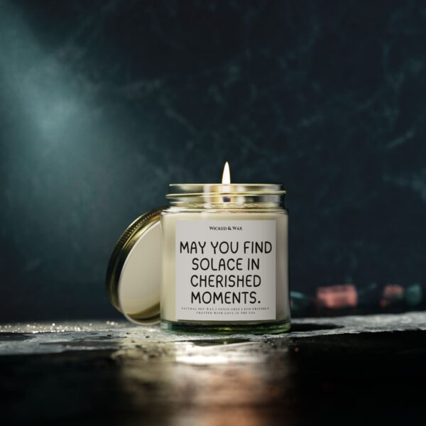 Grief Support Candle | Sympathy Gift | 'May you find solace in cherished moments.' - Image 4