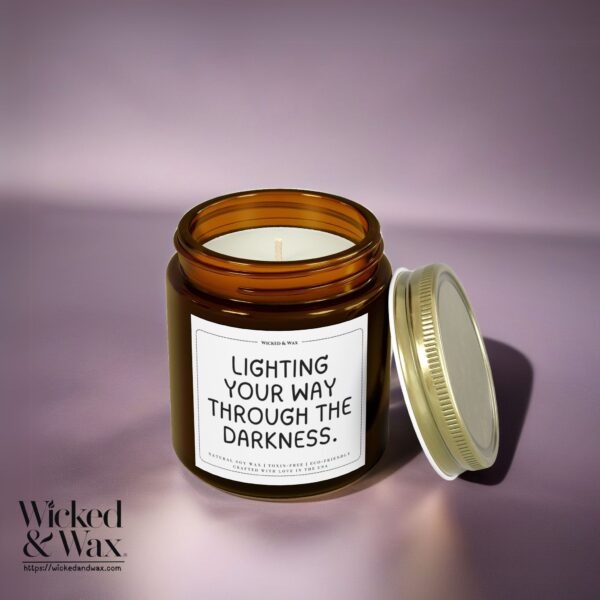 Grief Support Candle | Sympathy Gift | 'Lighting your way through the darkness.' - Image 2