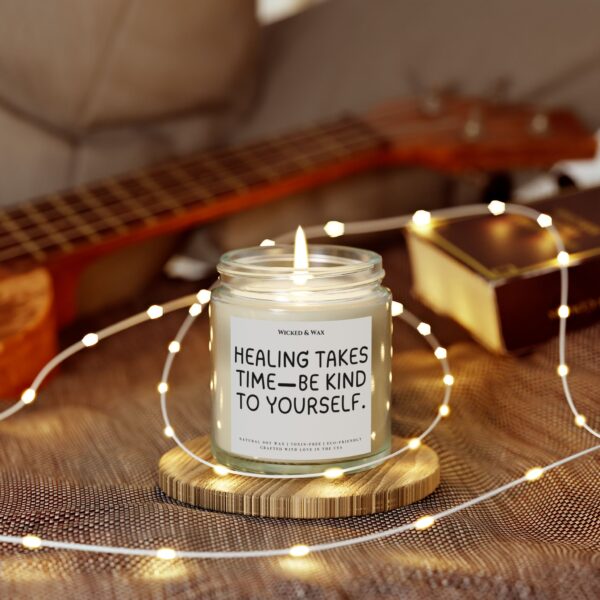 Grief Support Candle | Sympathy Gift | 'Healing takes time—be kind to yourself.' - Image 5