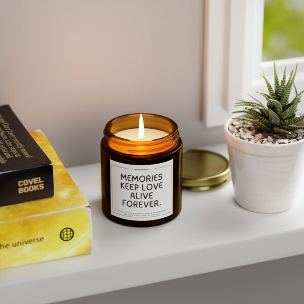 Grief Support Candle | Sympathy Gift | 'Memories keep love alive forever.' - Image 3