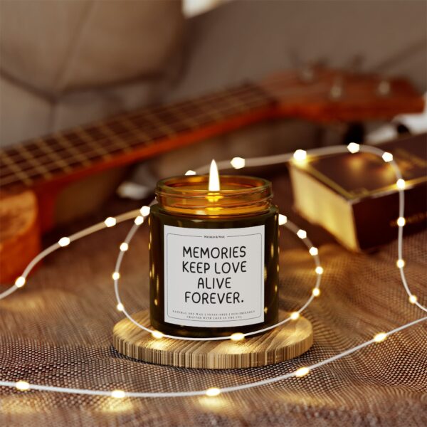 Grief Support Candle | Sympathy Gift | 'Memories keep love alive forever.' - Image 5