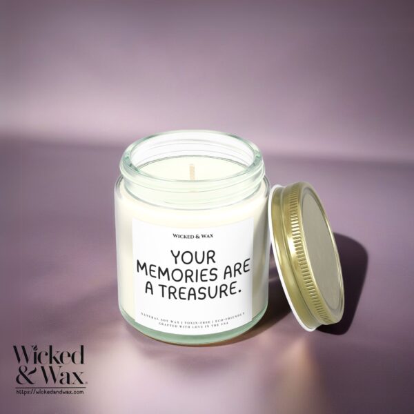 Grief Support Candle | Sympathy Gift | 'Your memories are a treasure.' - Image 2